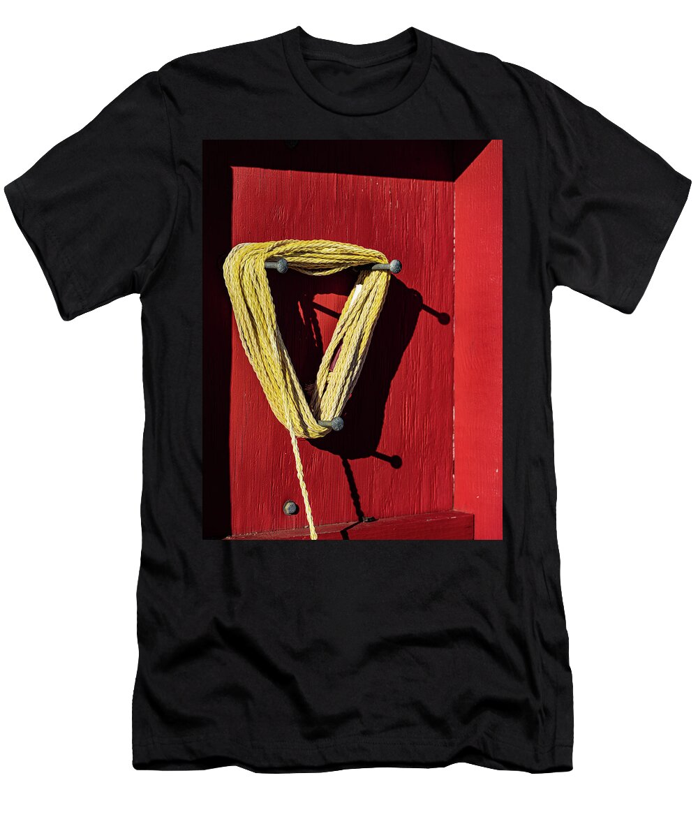 Vibrant Red Yellow Colors T-Shirt featuring the photograph Textured Vivid Geometry by Dennis Dame