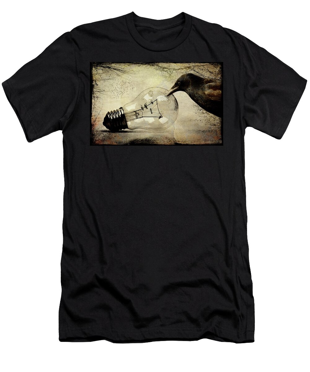 Birds T-Shirt featuring the digital art The Accomplice by Linda Lee Hall