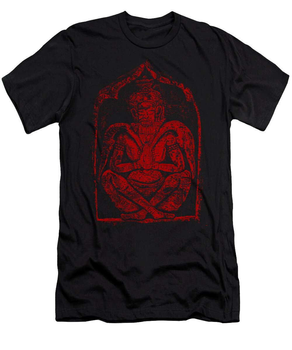 Angkor T-Shirt featuring the photograph The Angkor Prayer by Worldwide Photography