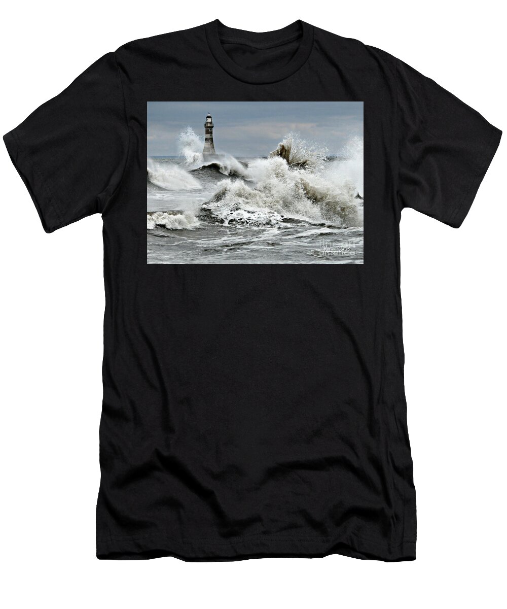 Sunderland Greeting Cards T-Shirt featuring the photograph The Angry Sea - The North Sea by Morag Bates