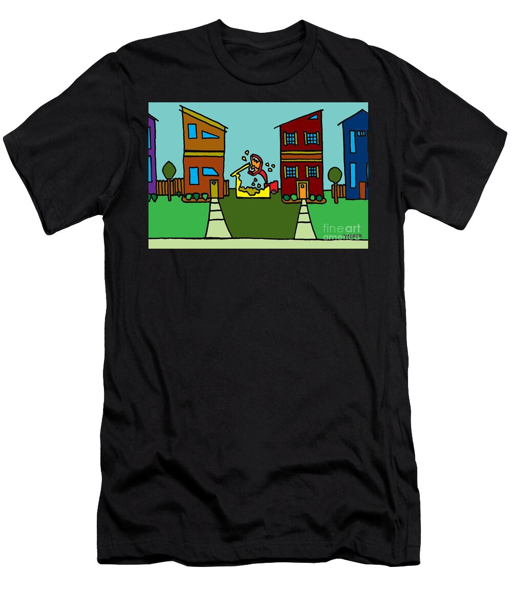 Gentrification T-Shirt featuring the drawing The Art of Architecture II, The Tear Down by Robert Yaeger