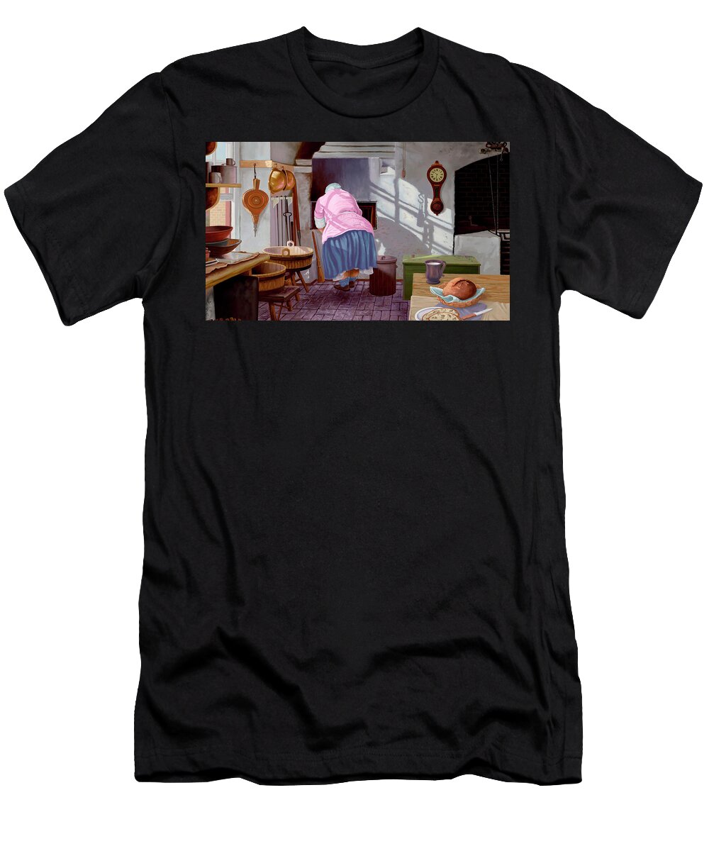 Bakery T-Shirt featuring the painting The Bread Maker by Hans Neuhart