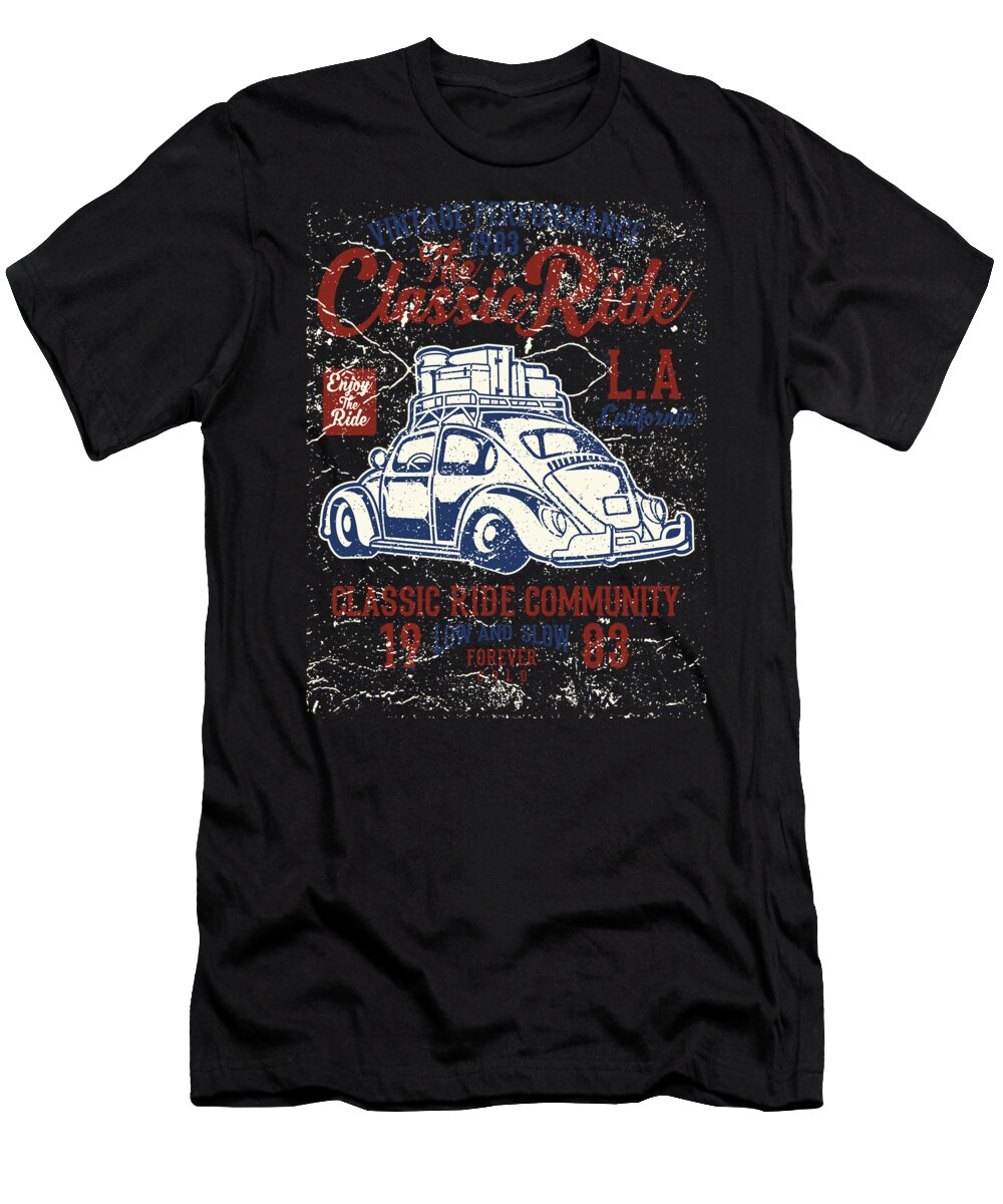 California T-Shirt featuring the digital art The Classic Ride LA California by Jacob Zelazny