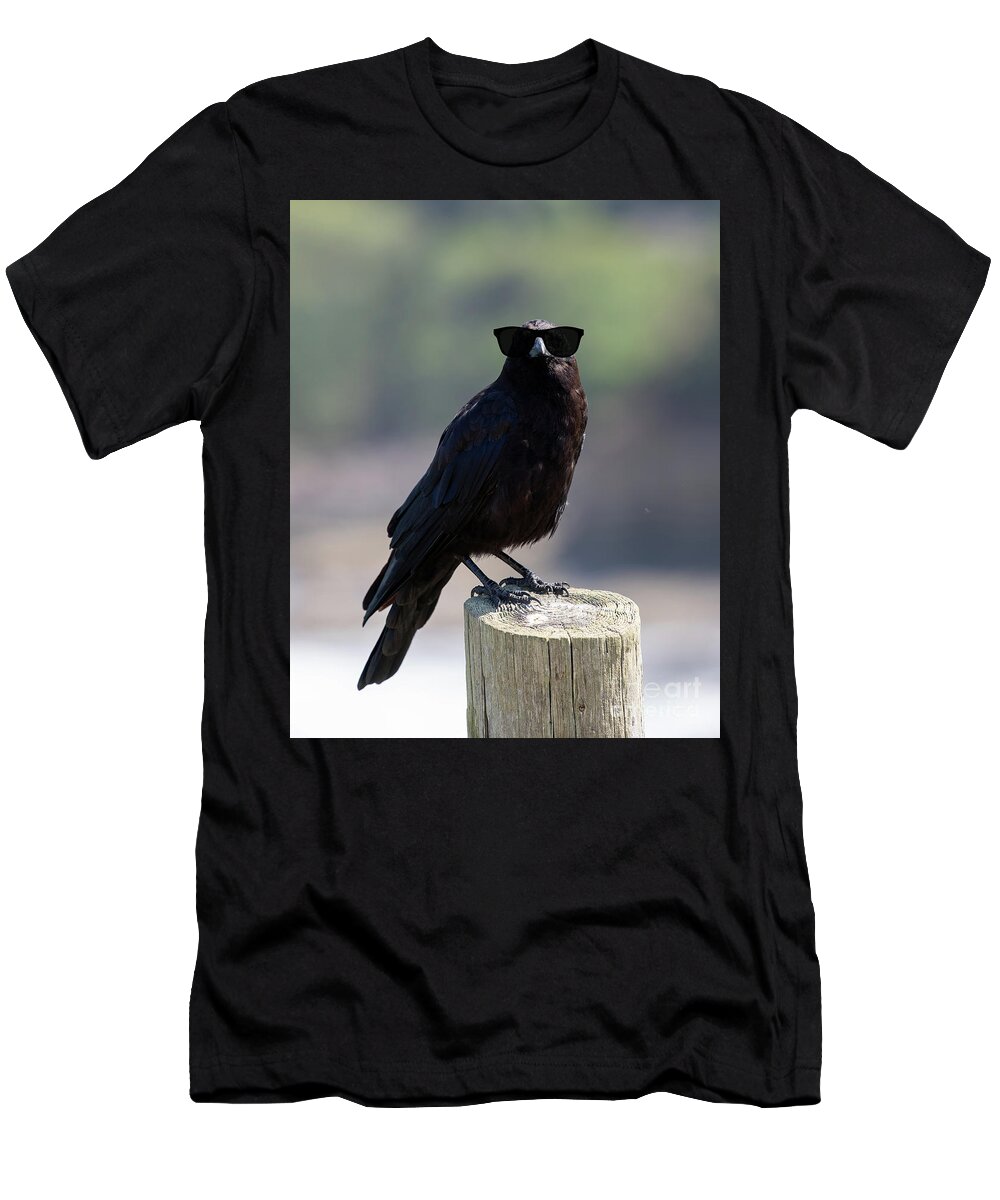 Crow T-Shirt featuring the digital art The Crow by Jim Hatch