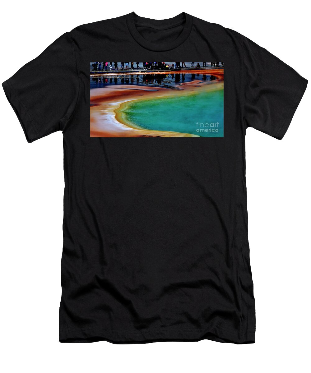 Grand Prismatic Spring T-Shirt featuring the photograph The Edge of the Grand Prismatic Spring by Amazing Action Photo Video