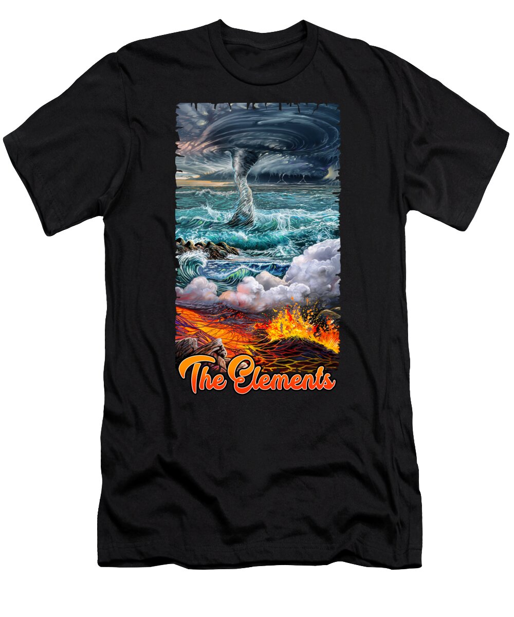 Air T-Shirt featuring the painting The Elements by Anthony Mwangi