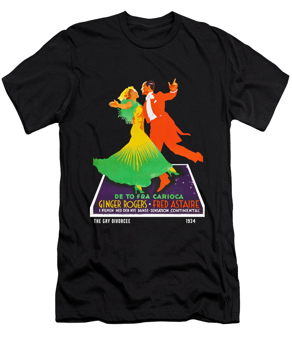 Gay T-Shirt featuring the mixed media ''The Gay Divorcee'', 1934 - 3d movie poster by Movie World Posters