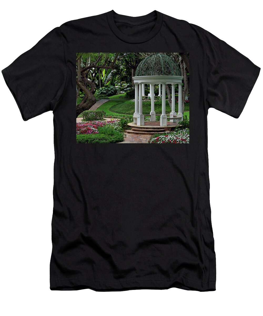 Gazebo T-Shirt featuring the painting Step Up To The Gazebo by Kirt Tisdale