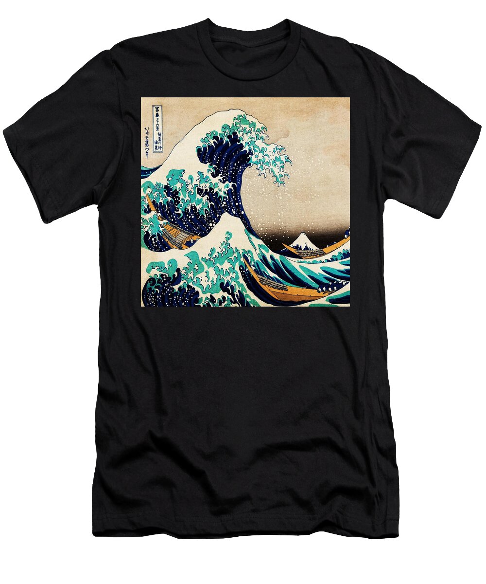 The Great Wave Off Kanagawa Traditional Japanese Landscape T-Shirt for ...