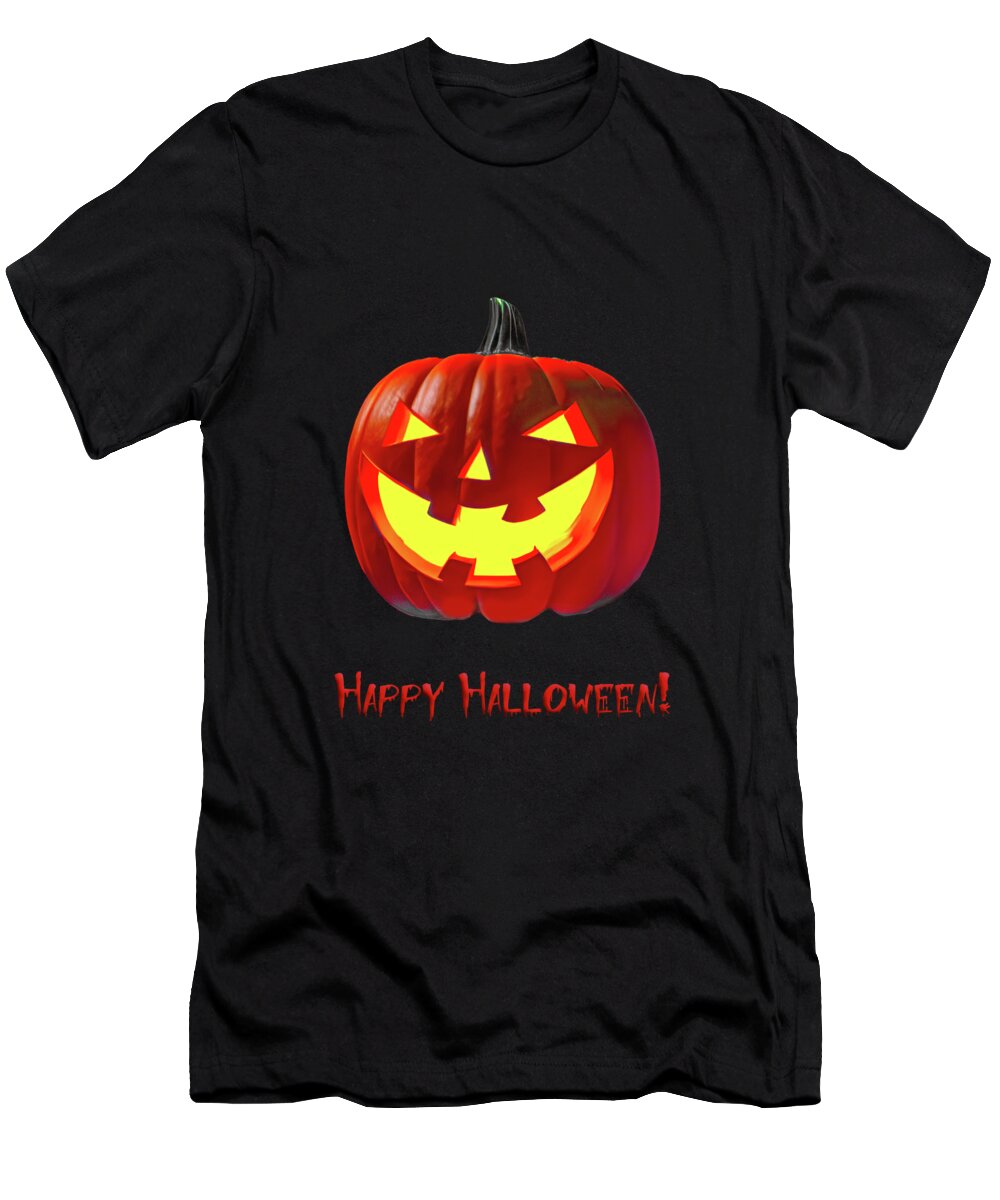 Pumpkin T-Shirt featuring the photograph The Happy Pumpkin by Mark Andrew Thomas