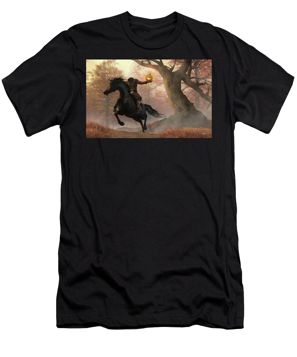 Headless Horseman T-Shirt featuring the digital art The Headless Horseman by Daniel Eskridge