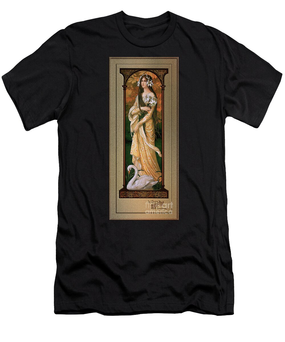 The Innocent Swan T-Shirt featuring the painting The Innocent Swan by Elisabeth Sonrel by Rolando Burbon
