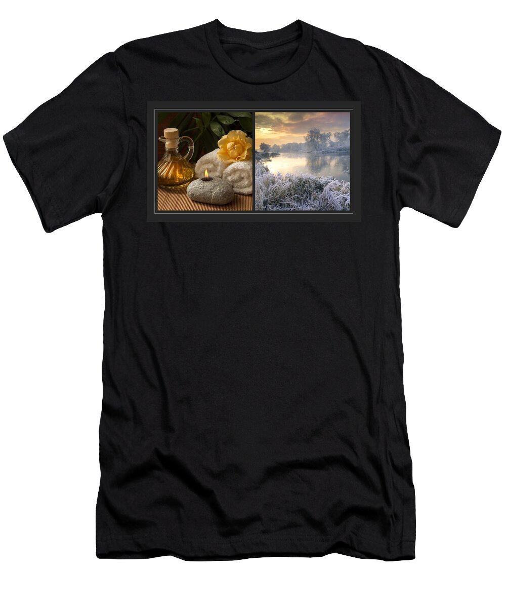 Winter T-Shirt featuring the mixed media The Ins and Outs of Winter by Nancy Ayanna Wyatt