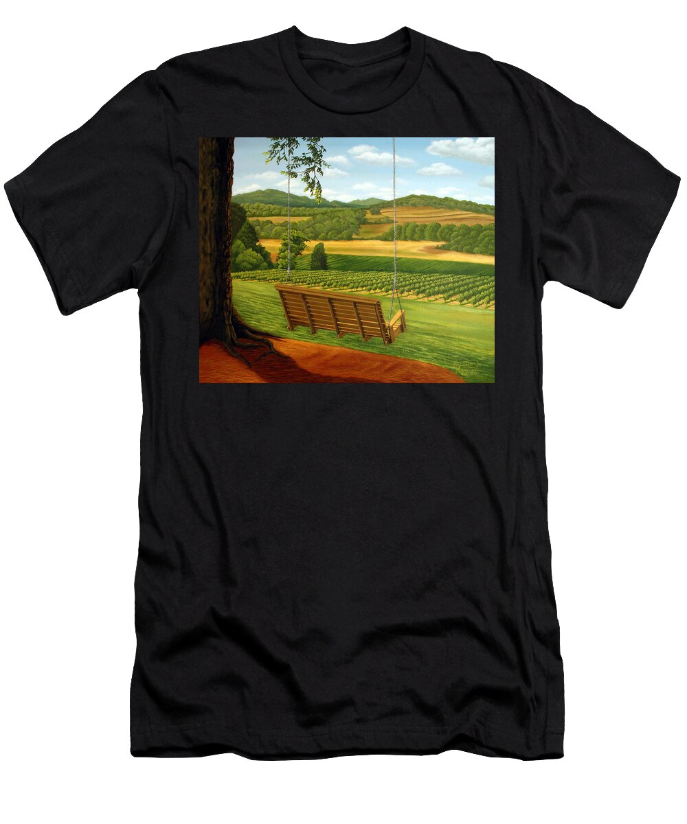 Vineyard T-Shirt featuring the painting The Invitation by Adrienne Dye