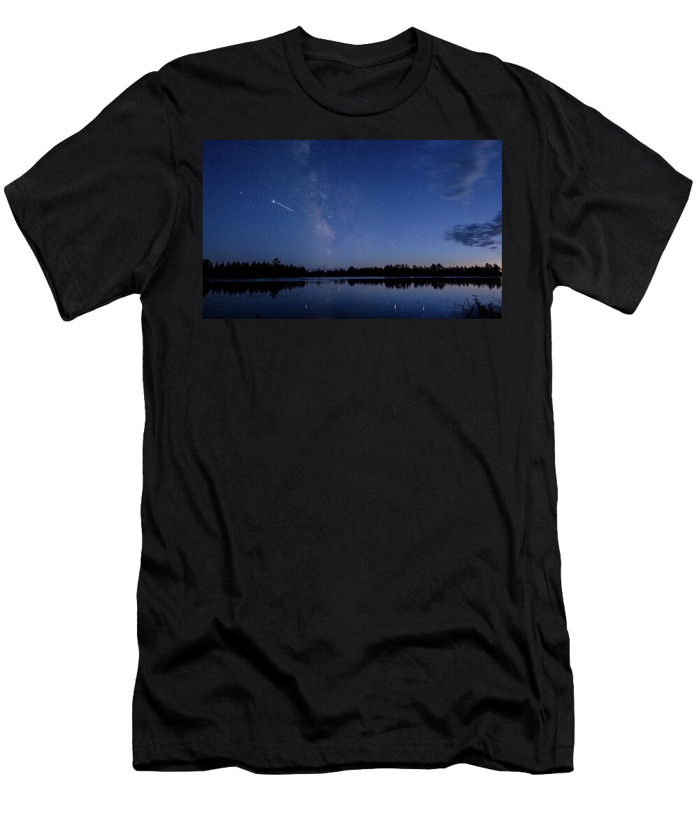 Gales Of November T-Shirt featuring the photograph The ISS and Jupiter by Gales Of November
