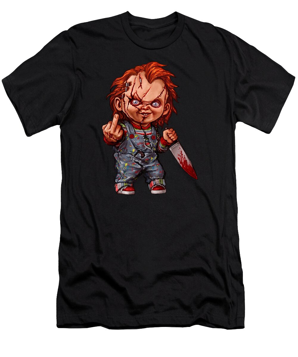 Chucky T-Shirt featuring the digital art The Killer Doll by Ciao Jeky