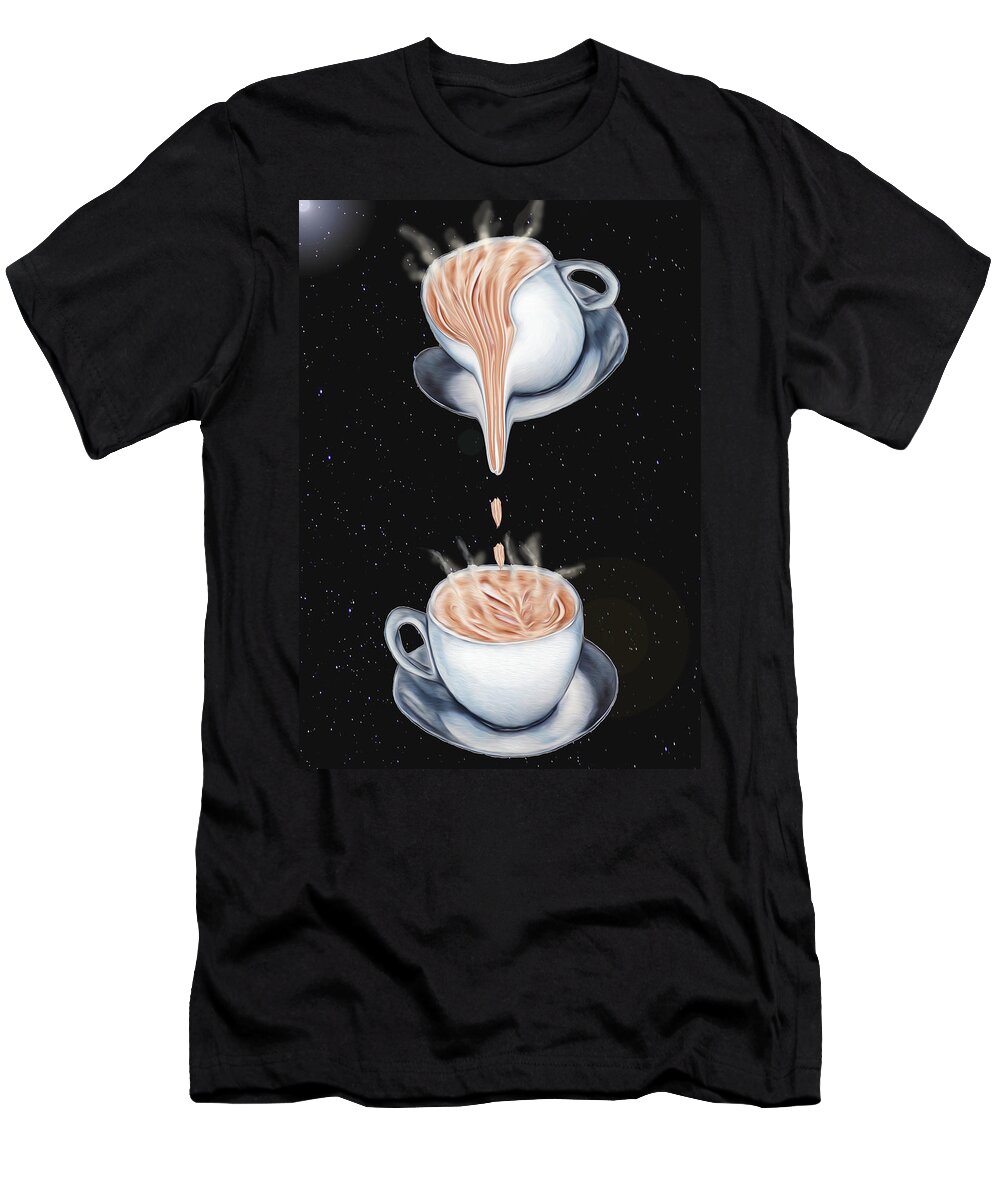 Digital T-Shirt featuring the digital art The Latte' Milky Way by Ronald Mills