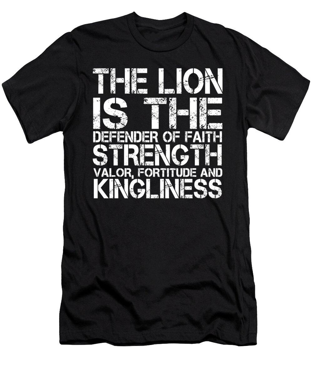 Lion T-Shirt featuring the digital art The Lion Is The Defender Of Faith by Jacob Zelazny