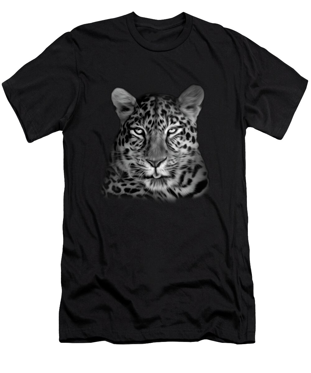 Background T-Shirt featuring the photograph The Majestic Leopard by Mark Andrew Thomas
