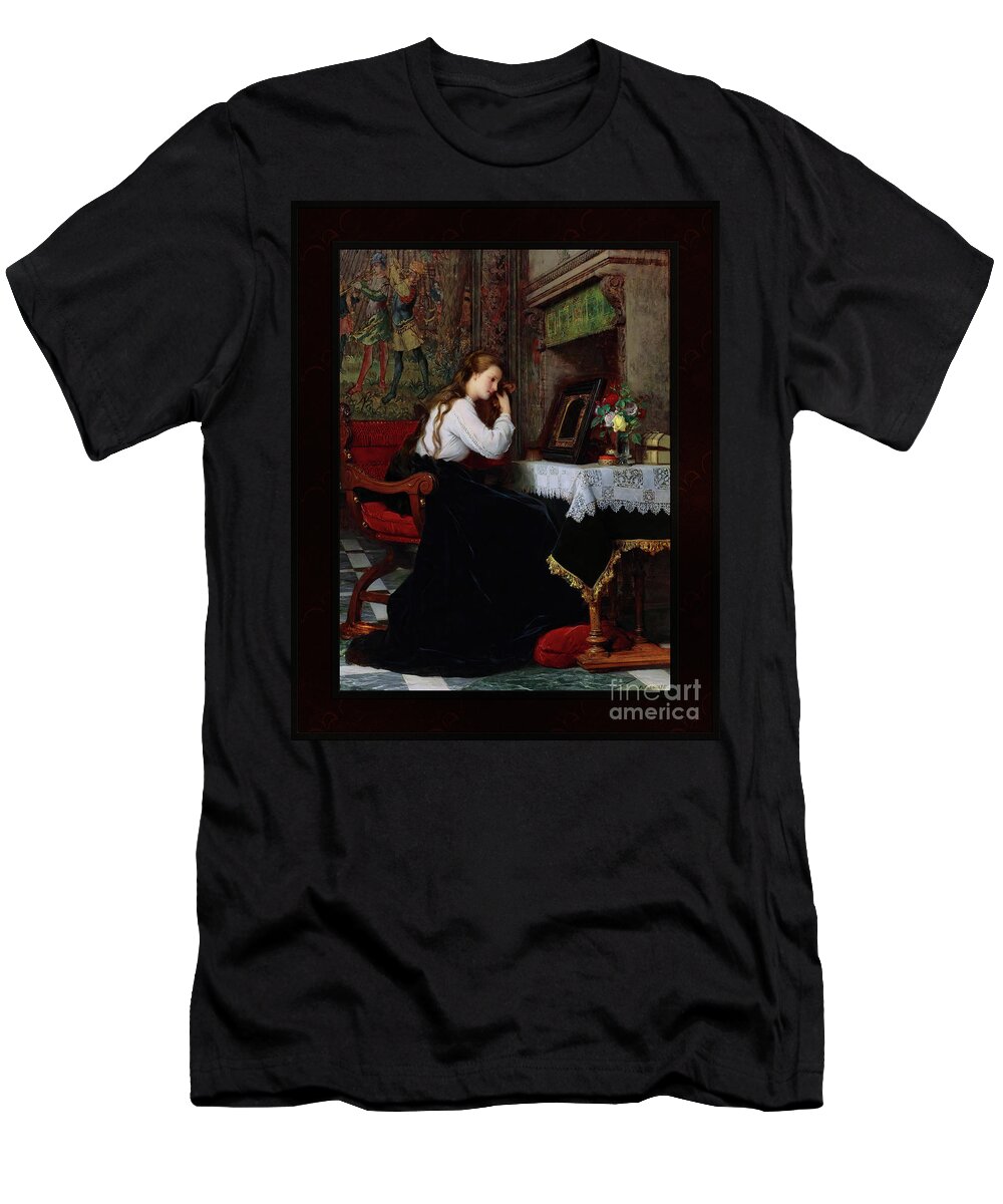The Mirror T-Shirt featuring the painting The Mirror by Pierre-Charles Comte Remastered Xzendor7 Fine Art Classical Reproductions by Rolando Burbon