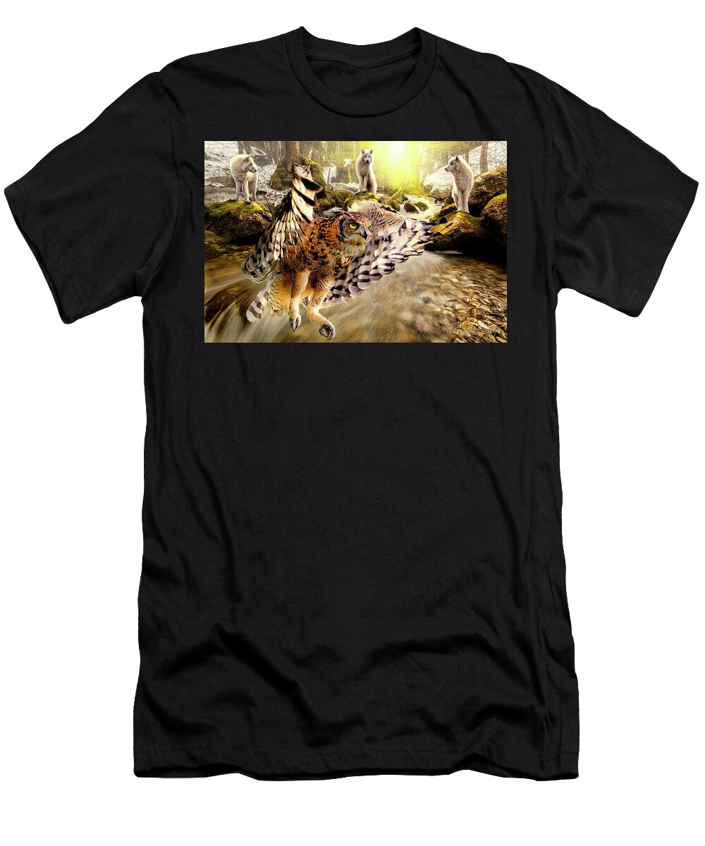  Owl T-Shirt featuring the digital art The Night Crew 4 by Miles Moody