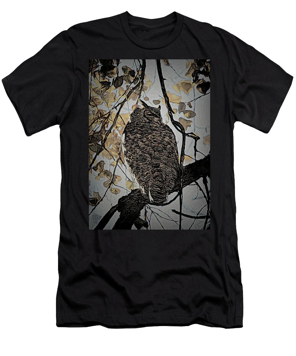Owl T-Shirt featuring the digital art The Owl by Ernest Echols