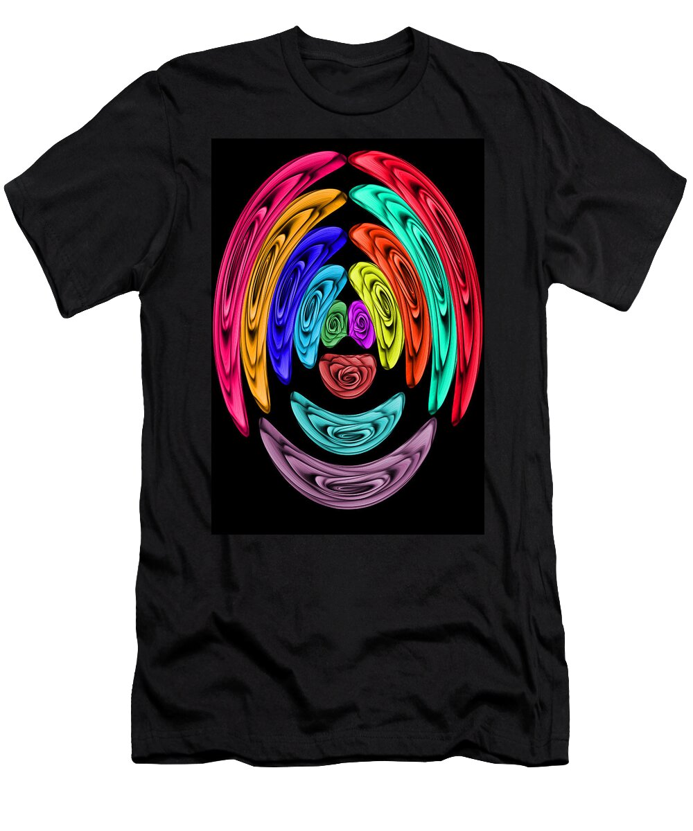 Clown T-Shirt featuring the digital art The Rose Clown Abstract by Ronald Mills