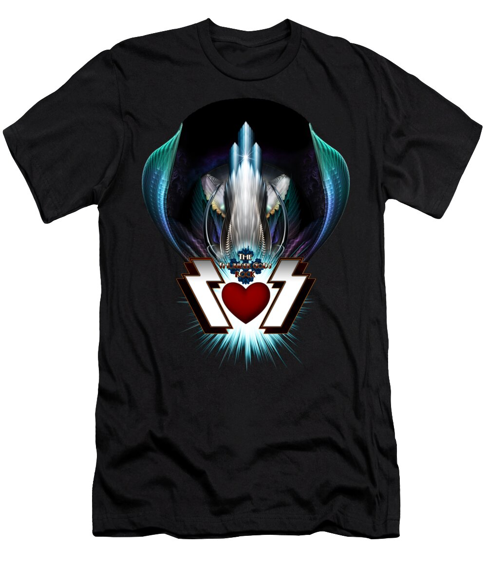 Thunder T-Shirt featuring the digital art The Thunder Gods Rock by Rolando Burbon