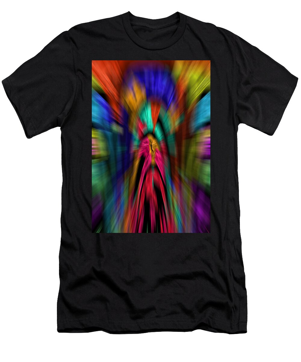 Abstract T-Shirt featuring the digital art The Time Tunnel in Living Color - Abstract by Ronald Mills