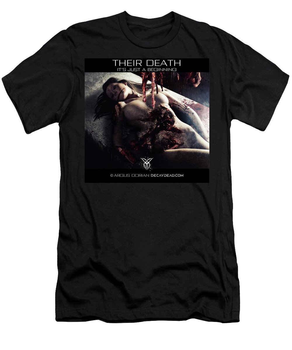 Dark Art T-Shirt featuring the digital art Their death its just a beginning by Argus Dorian