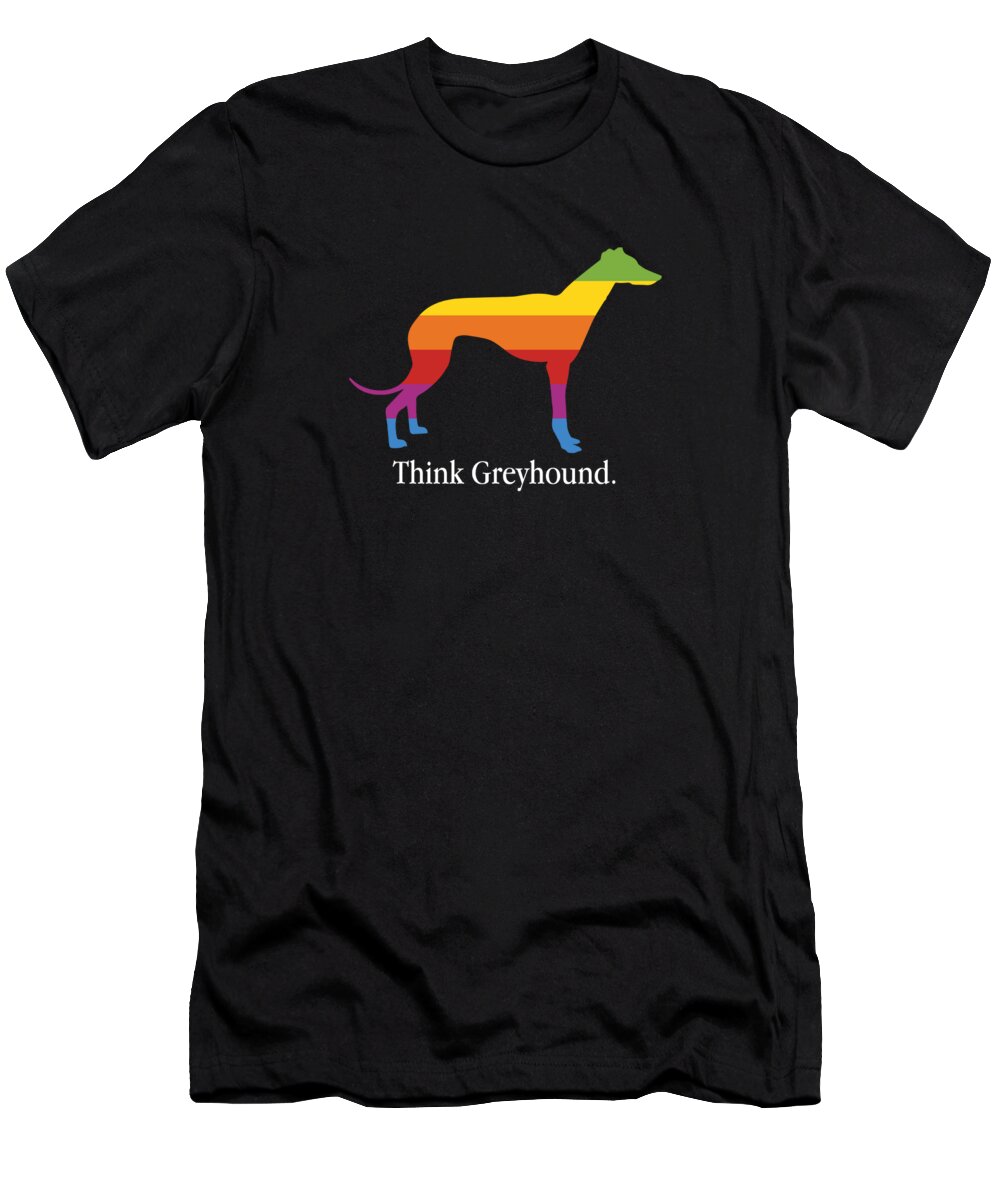 Transgender T-Shirt featuring the digital art Think Greyhound LGBT Rainbow Flag Gay Pride by Jacob Zelazny