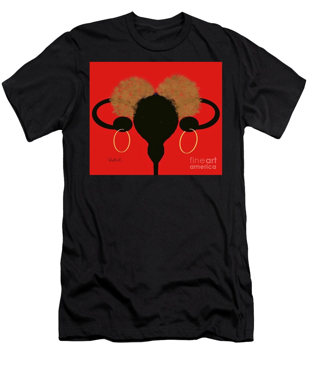 Uterus T-Shirt featuring the digital art This is MY uterus by D Powell-Smith