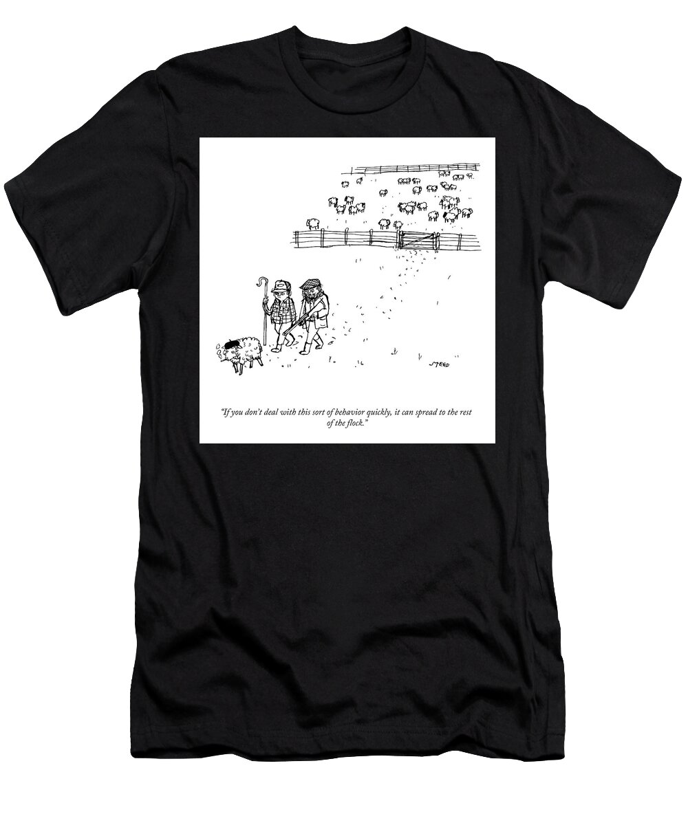 A28563 T-Shirt featuring the drawing This Sort of Behavior by Edward Steed