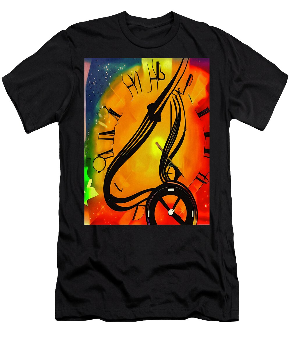  T-Shirt featuring the digital art Time and Space by Michelle Hoffmann