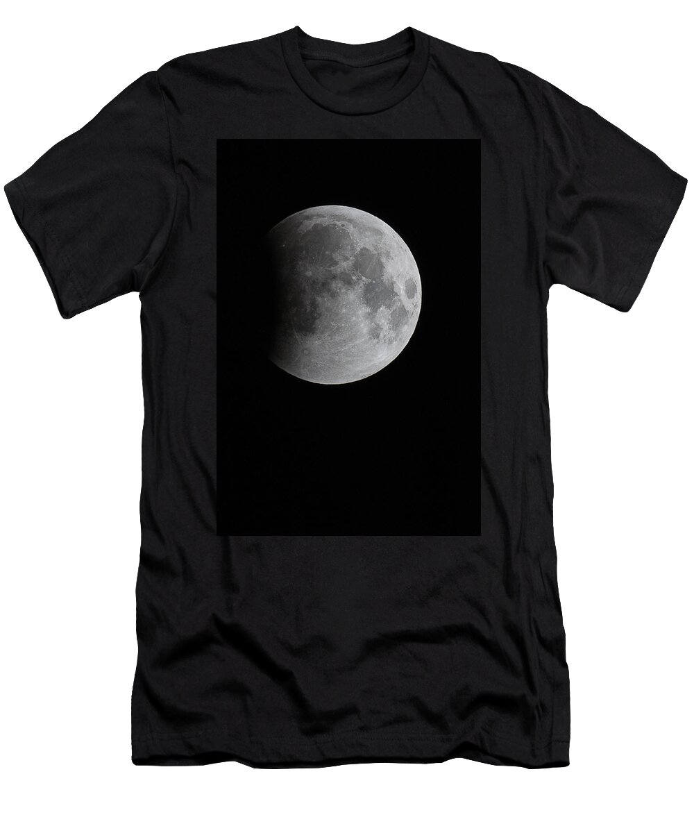 Lunar T-Shirt featuring the photograph Total lunar eclipse 2019 by Maria Dimitrova