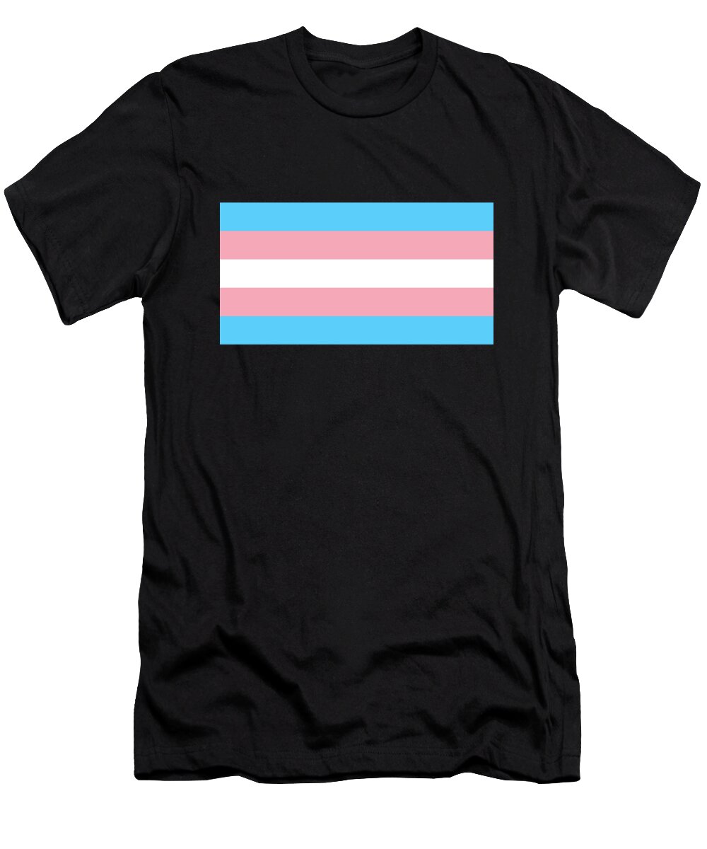 Funny T-Shirt featuring the digital art Transgender Pride Flag by Flippin Sweet Gear