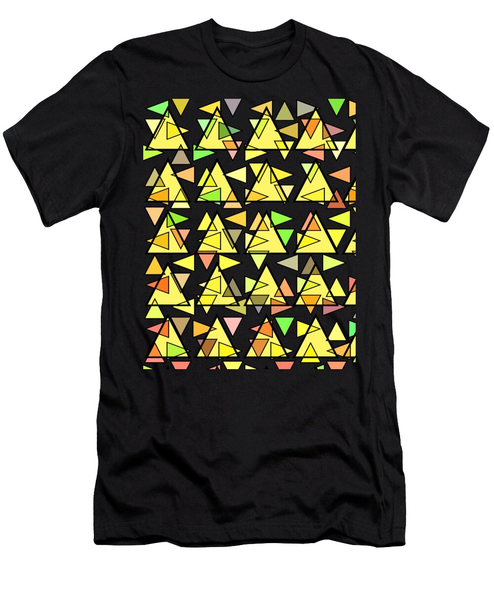 Shapes T-Shirt featuring the digital art Triangles Galore by Cathy Harper