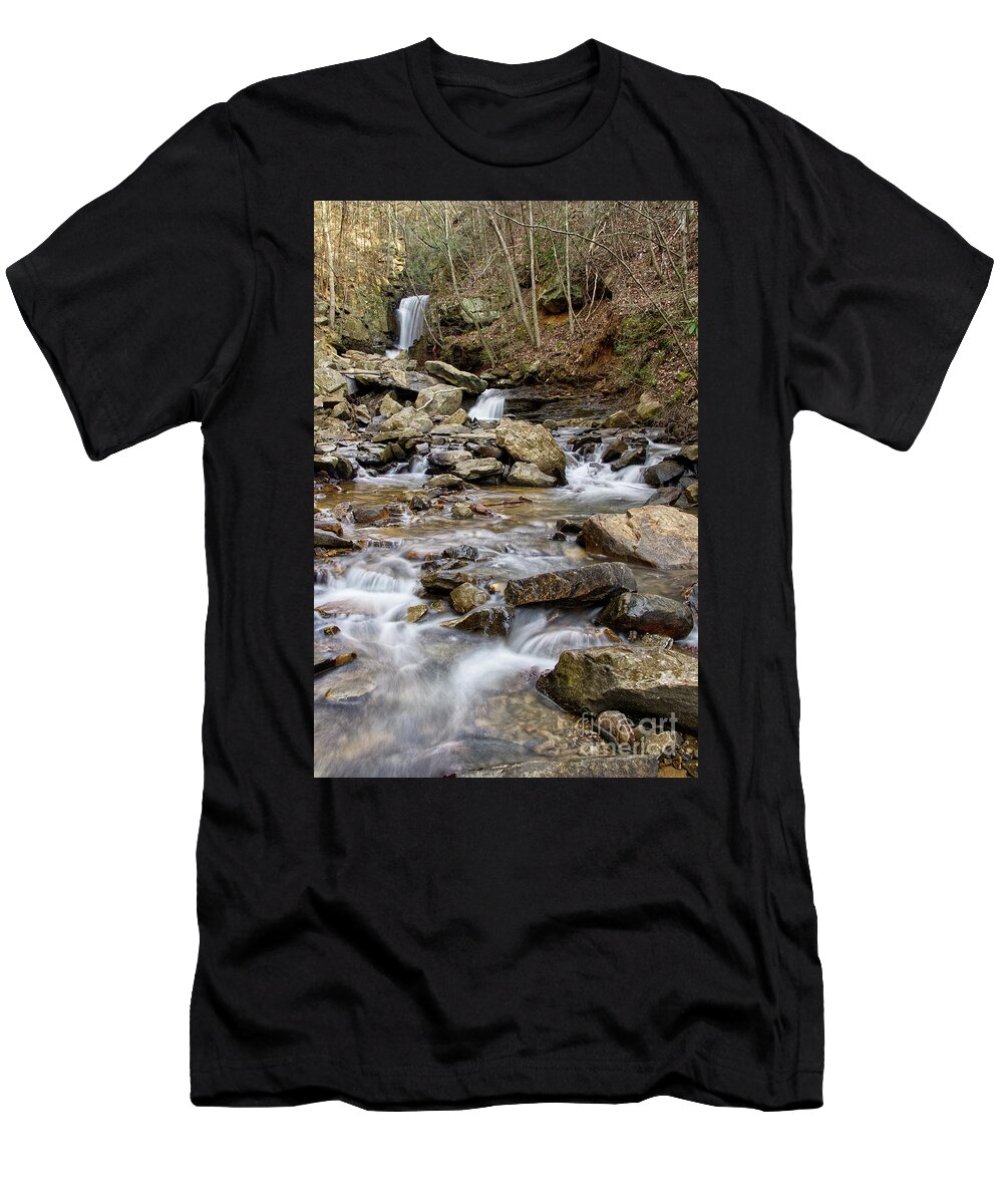 Triple Falls T-Shirt featuring the photograph Triple Falls On Bruce Creek 20 by Phil Perkins