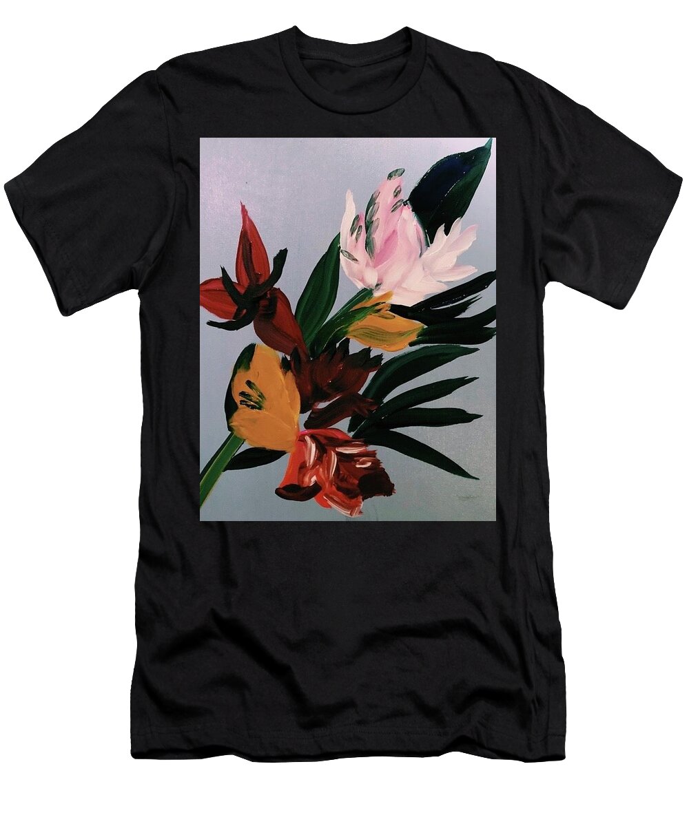  T-Shirt featuring the painting Tropical Bouquet by Meredith Palmer