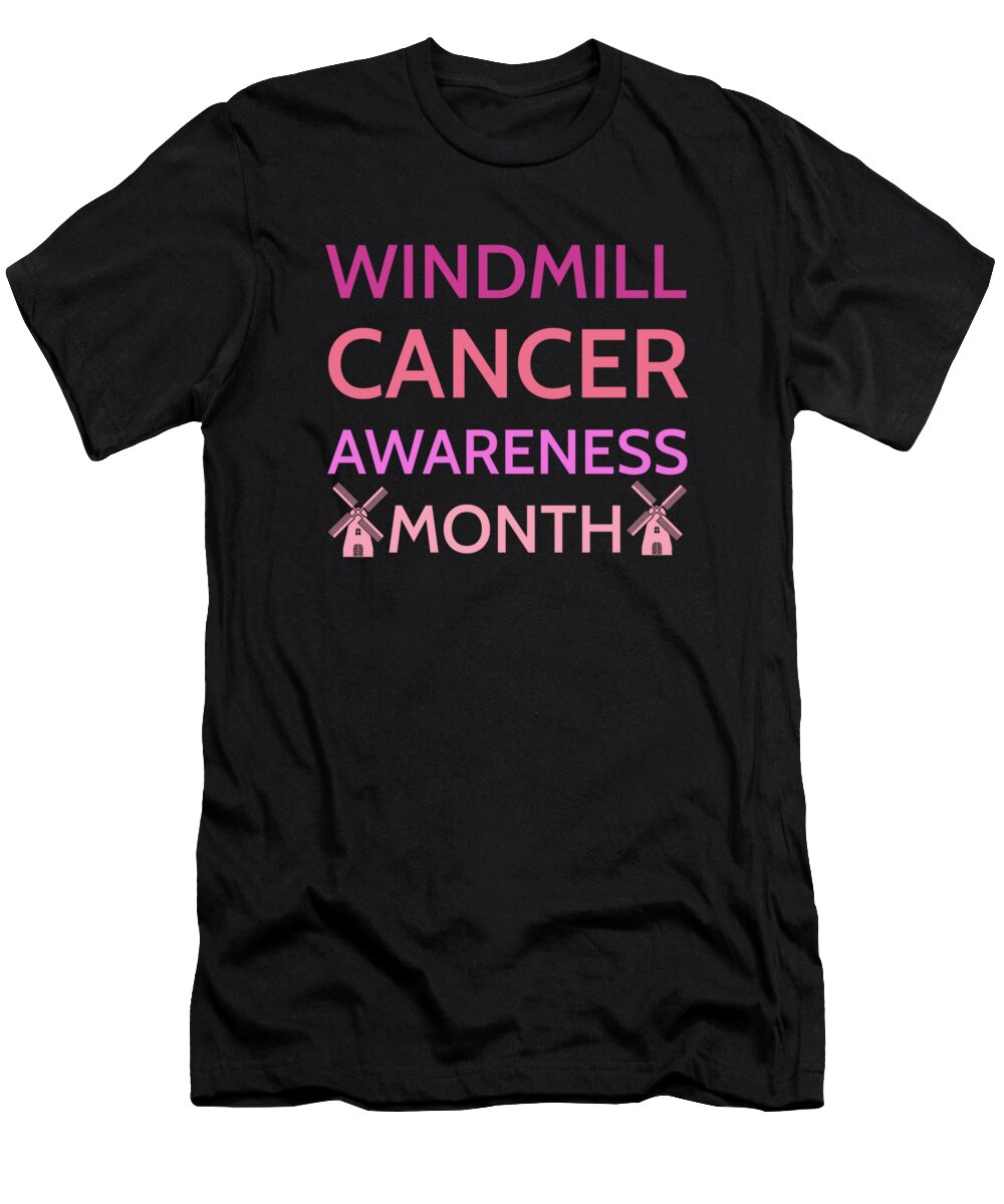 Trump T-Shirt featuring the digital art Trump Windmill Cancer Awareness Month by Eboni Dabila