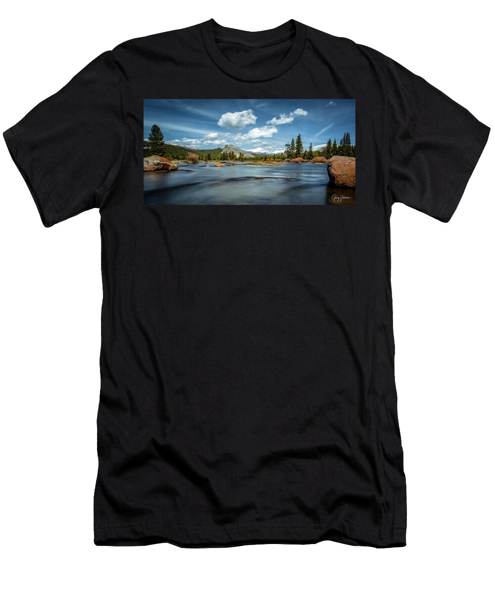 Gary Johnson T-Shirt featuring the photograph Tuolumne River In Yosemite by Gary Johnson