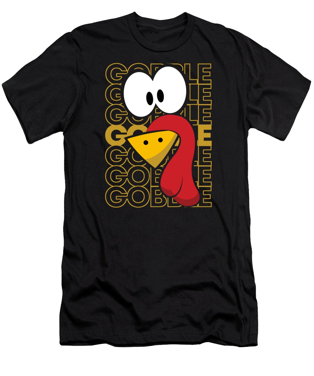 Thanksgiving 2023 T-Shirt featuring the digital art Turkey Face Gobble Gobble by Flippin Sweet Gear