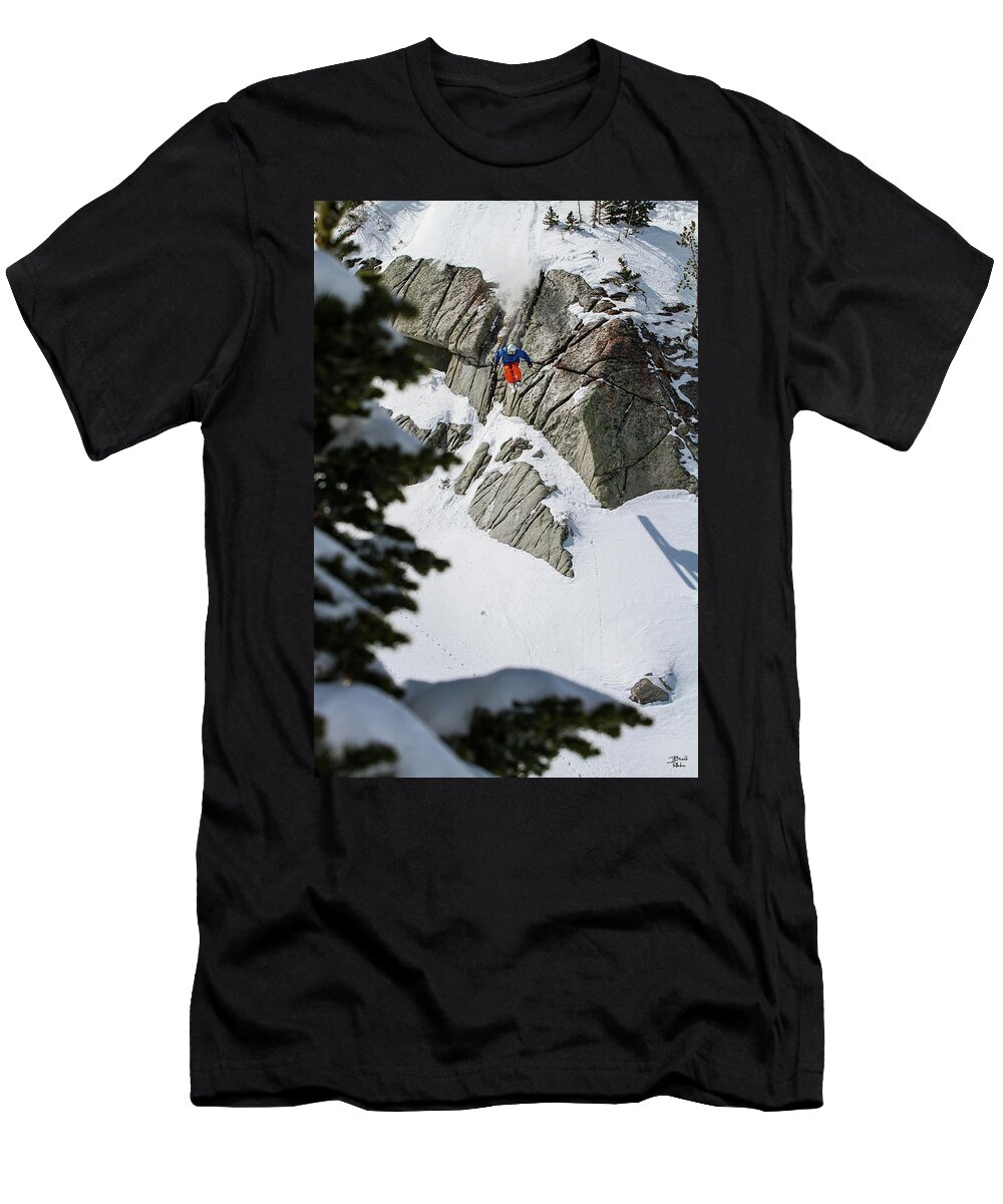 Utah T-Shirt featuring the photograph Twin Lakes Pass Cliff - Big Cottonwood Canyon, Utah - IMG_0438 by Brett Pelletier