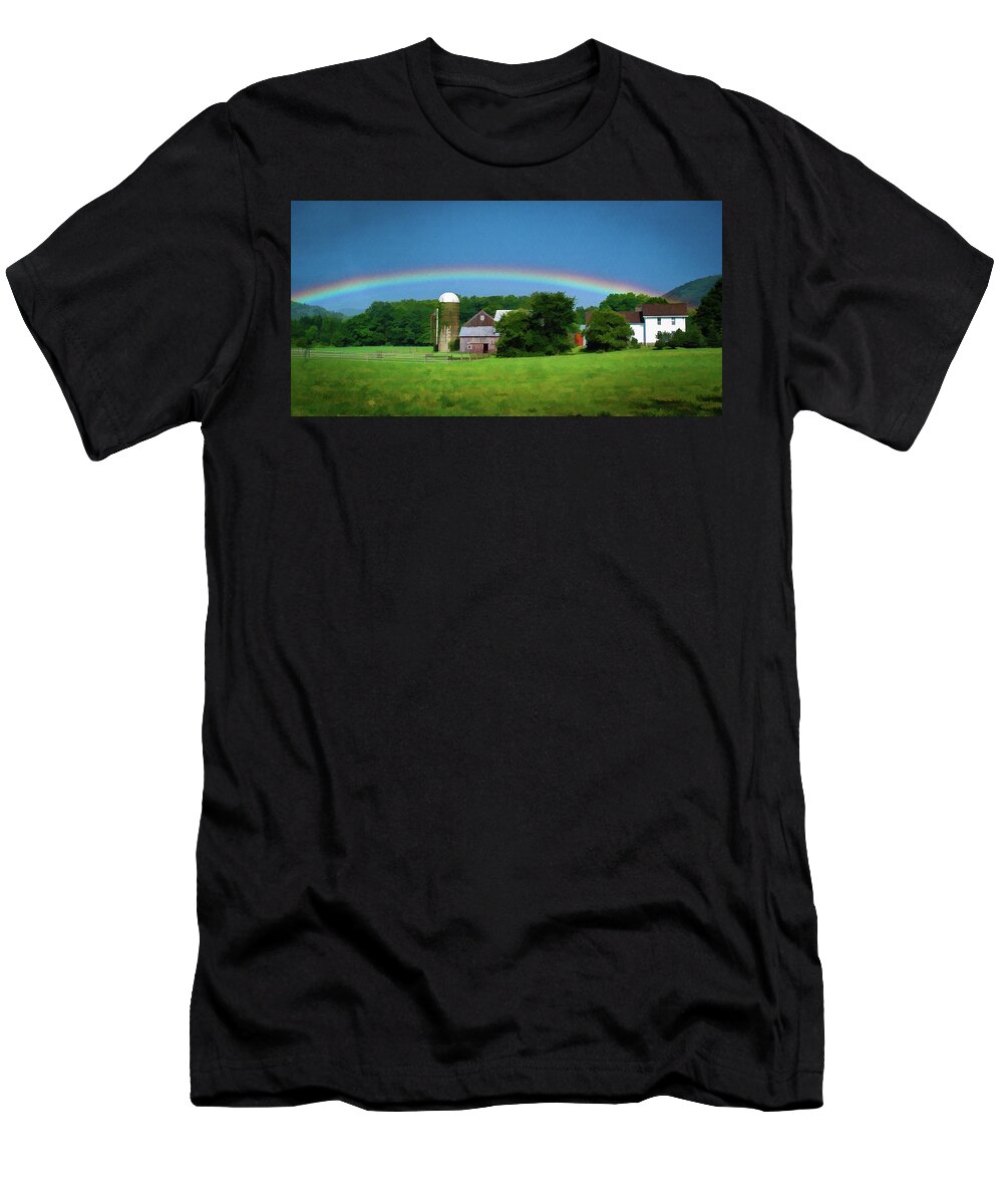 Lisa T-Shirt featuring the digital art Under the Rainbow by Monroe Payne