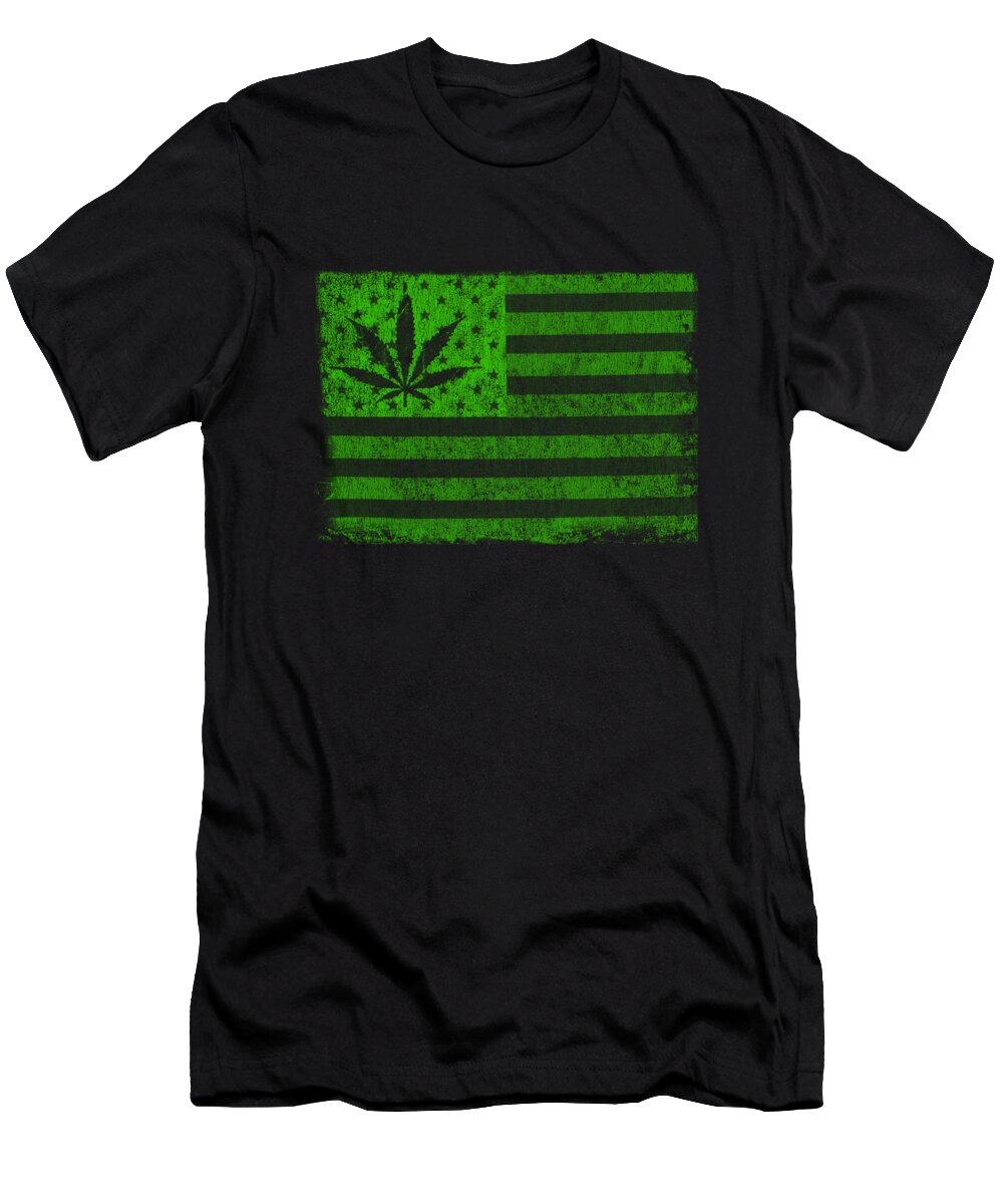 Cool T-Shirt featuring the digital art United States Of Cannabis by Flippin Sweet Gear
