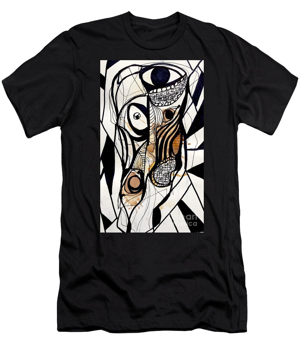 Contemporary Art T-Shirt featuring the drawing Untitled #12 by Jeremiah Ray