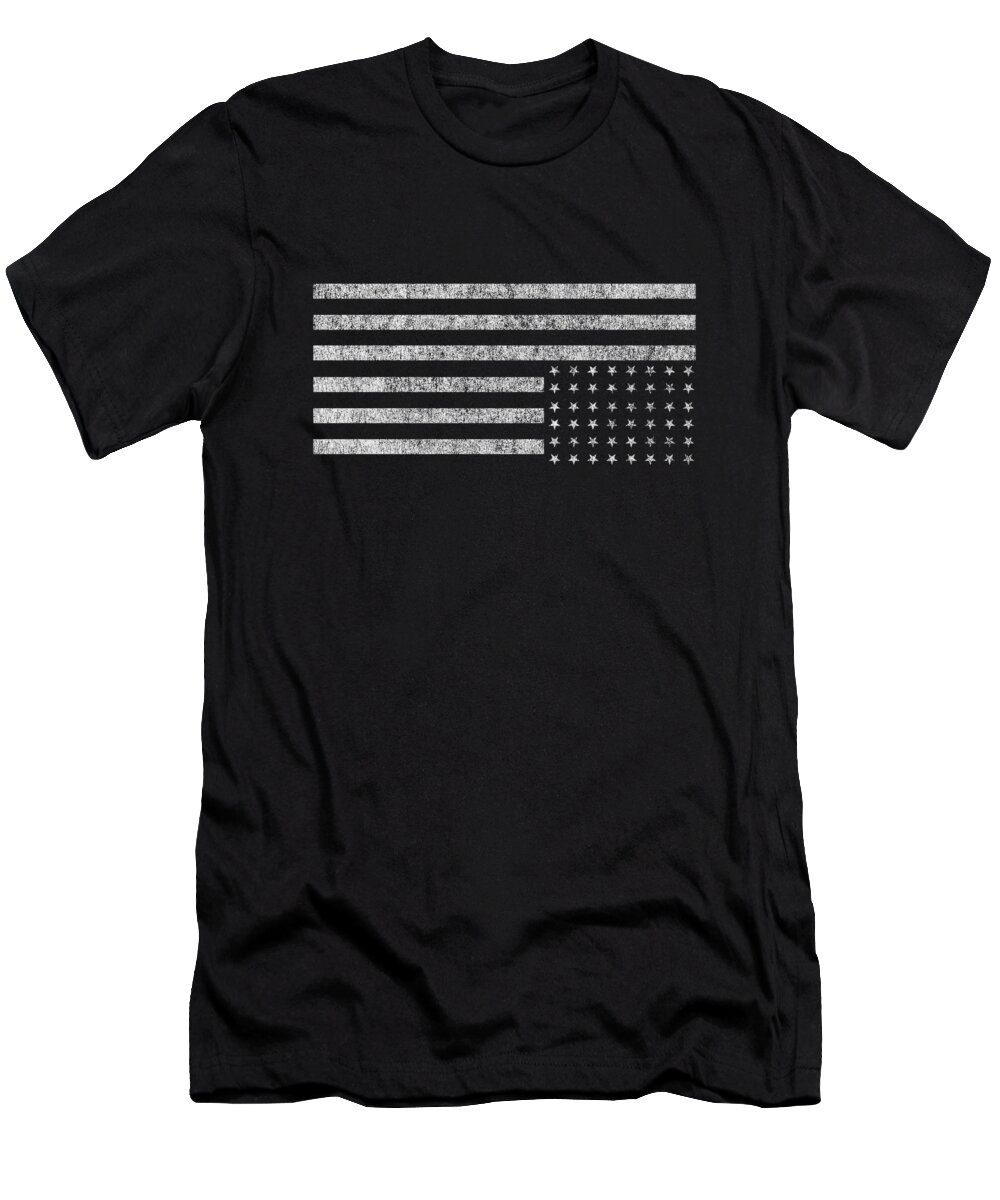Cool T-Shirt featuring the digital art Upside Down Flag US Vintage by Flippin Sweet Gear