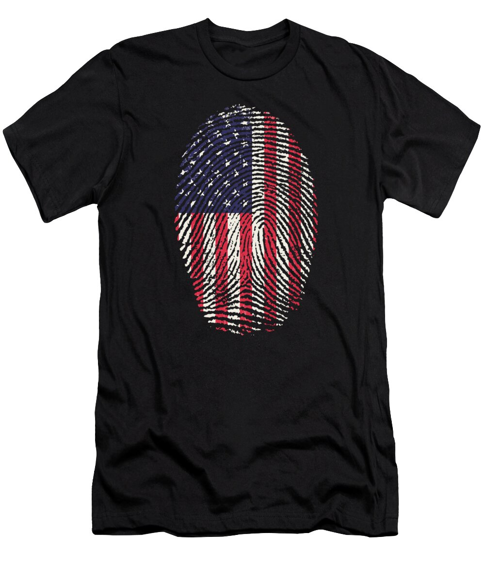 OrangePieces USA Flag Fingerprints Proud July 4 Unisex Sweatshirt