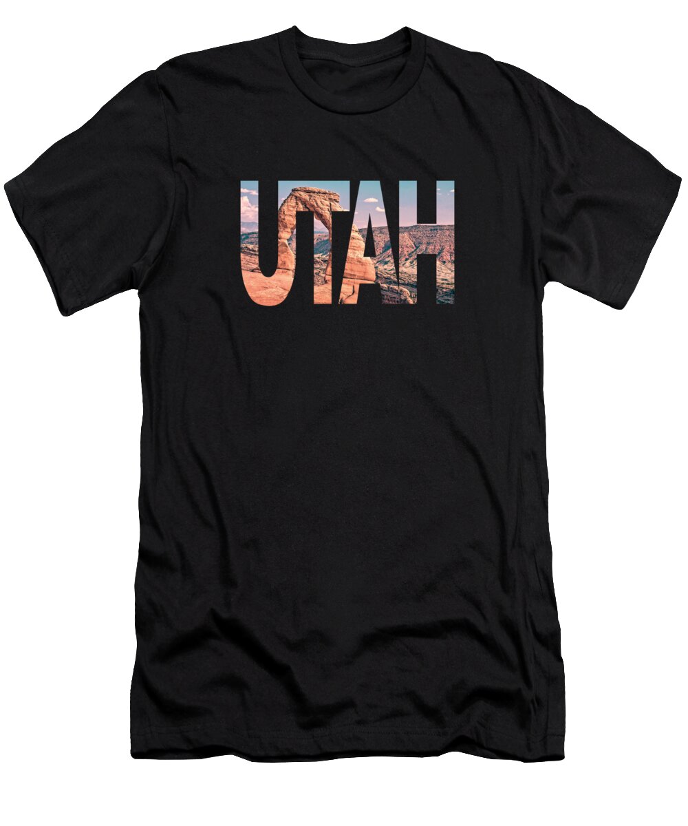 Utah T-Shirt featuring the photograph UTAH letters by Delphimages Photo Creations