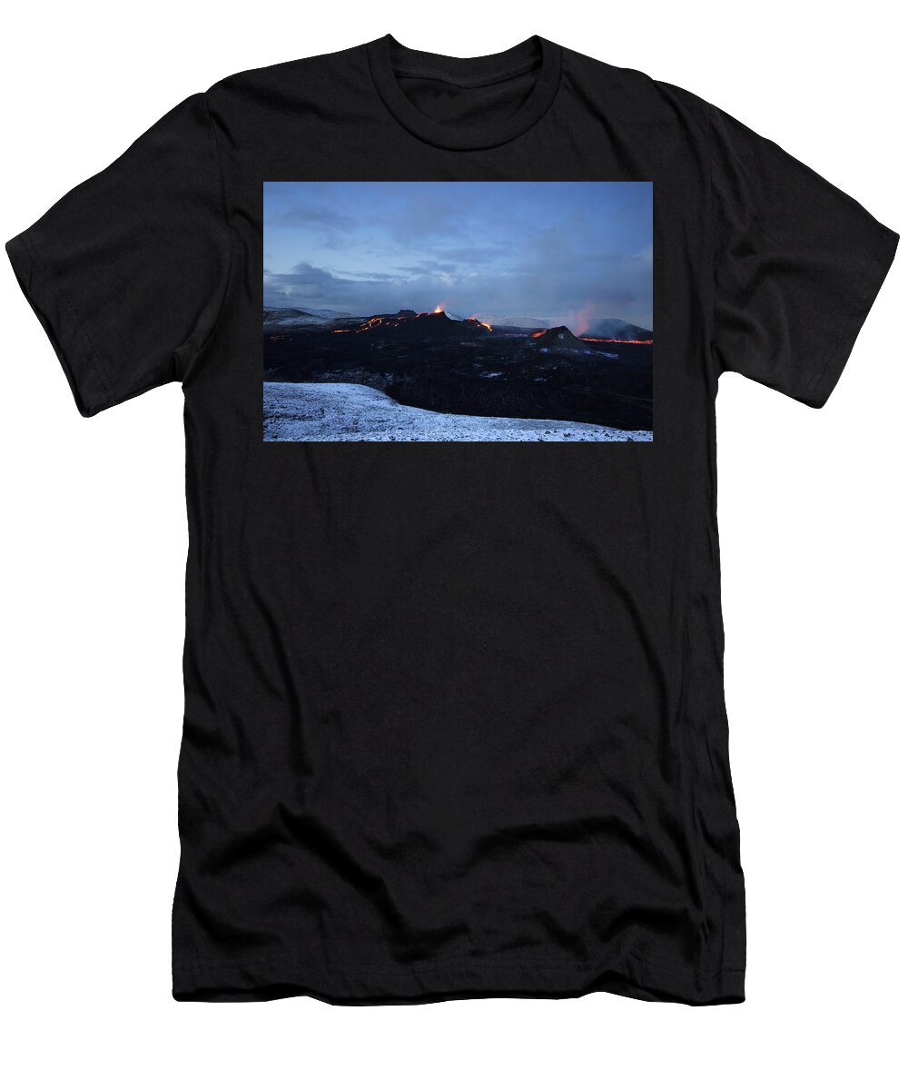 Volcano T-Shirt featuring the photograph Valley of fire by Christopher Mathews